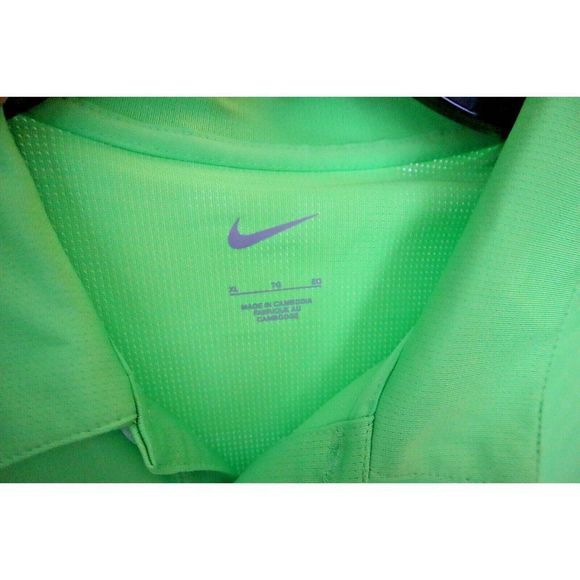 Nike 637167-313 Men's Sz XL Lime Green DRI-FIT Collared Polo Golf Shirt - Picture 4 of 8